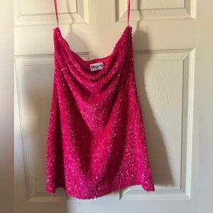 Princess Polly hot pink sequin tube dress